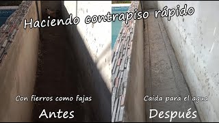 ¡Nivelación eficiente Aprende a hacer un contrapiso rápido con fierros y caída para el agua [upl. by Elephus438]