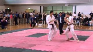 Sensei Dean Booth Victorian Kyokushin Karate Championships fight one [upl. by Esimehc132]