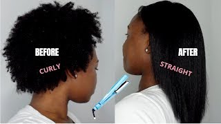 HOW TO STRAIGHTEN 4C NATURAL HAIR [upl. by Casandra428]