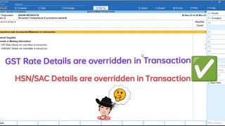 HSN codeGST details are Overridden in Transactiontally primekannadaಕನ್ನಡ [upl. by Rosenblast535]