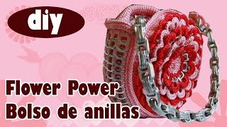 Cómo hacer una bolsa con anillas quotFlower Powerquot parte 2 [upl. by Ellehctim940]