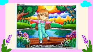 CARA MENGGAMBAR DAN MEWARNAI DENGAN OILPASTEL EP 427 [upl. by Jackelyn625]