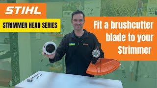 How to fit a brushcutter blade to your strimmer head  Stihl Strimmer head series [upl. by Natsuj]