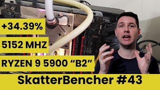 Ryzen 9 5900 B2 Undervolt amp Overclock to 5152 MHz With Crosshair VIII Extreme  SkatterBencher 29 [upl. by Rovelli]