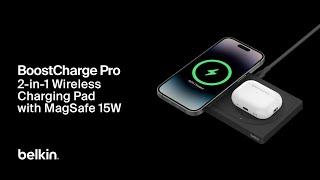 Belkin BoostCharge Pro 2in1 Wireless Charging Pad with Official MagSafe Charging 15W [upl. by Nesaj640]