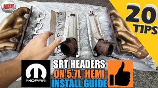 SRT HEADERS on 57L HEMI Installation Guide [upl. by Yattirb]