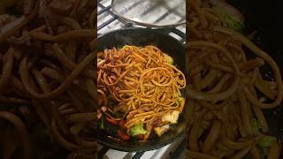 Adding noodles to Stir fry food cooking asmr cookingvideo satisfying [upl. by Sredna]