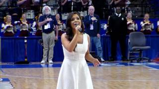 Ally Davis singing National Anthem State Tourney 2017 [upl. by Attelliw]