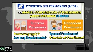 SSS ACOP Updated Oct 2021  Annual Confirmation of Pensioners  ACOP Requirements  Paano Mag Apply [upl. by Anek]