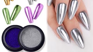 Secret to perfect mirror nails DIY Mirror Nails ❤️ nails nailart ShinyNailsWithShiny [upl. by Eekorehc]