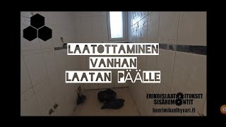 Laatoittaminen vanhan laatan päälle How to tile over tile using MAPEI Grip Plus [upl. by Ynittirb]