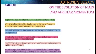 ASTRO 3D Science Legacy Meeting keynote Theme 3  Mass and Angular Momentum [upl. by Hanforrd]