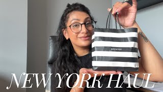 NEW YORK SHOPPING HAUL  MAKE UP HAUL  WHATS IN MY BAG  JAINA [upl. by Lsil]