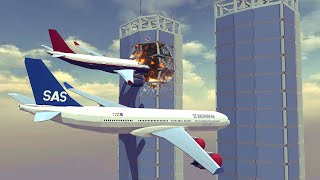 Satisfying destruction Midair collisions and more  Feat Airbus a340  Besiege [upl. by Alaet]