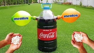 Experiment  BALLOONS vs Coca Cola and Mentos [upl. by Notterb462]