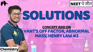 Solutions Class 12 Chemistry NEET NCERT Chapter 1  Vants off Factor Abnormal mass Henry Law 3 [upl. by Lotti]