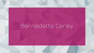 Bernadette Carey  appearance [upl. by Jacobson]