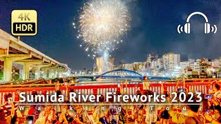 1 Million People at Tokyos Biggest Firework Event Sumida River Fireworks 2023 Walking Tour [upl. by Alli]