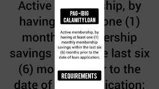 pagibig calamity loan requirements pagibig pagibigfund pagibigonlineregistration carina [upl. by Niels]