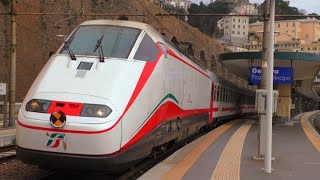 FRECCIABIANCA lultima E414 nella livrea FB in partenza da Genova Piazza Principe con IC 745 [upl. by Gurtner]