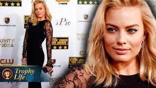 Margot Robbie Rocks Black Pant Suit Critics Choice Movie Awards [upl. by Lenna]