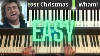 quotLast Christmasquot  easy piano tutorial Synthesia with sheet music  for piano beginners [upl. by Ayaladnot]