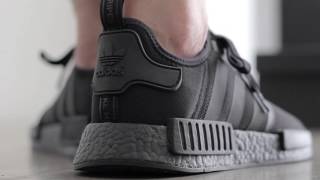 SneakersBR OnFeet adidas NMDR1  Triple Black BOOST [upl. by Llorrad307]