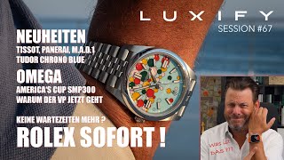 Rolex Wartelisten schmelzen Omega verliert VP Americas Cup Seamaster Panerai Tissot PRX MBampF [upl. by Suolekcin]