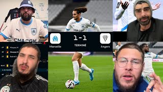 MARSEILLE CONCÈDE LE NUL CONTRE ANGERS  COMPLILS DES REACTS [upl. by Doig]