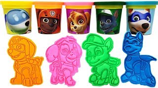 PlayDoh Molds Paw Patrol Puppy Toys Zuma Marshall Skye Apollo Robo Dog Color Learning [upl. by Tloh403]