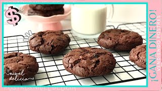 GALLETAS de CHOCOLATE con chispas de chocolate 🍪 Las mejores galletas de DOBLE chocolate para venta [upl. by Tilla]