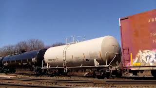 CSX Q386  WELLSBORO IN 3 28 15 CSX 4513 CSX 7551 CSX 8636 [upl. by Nytsirhc]