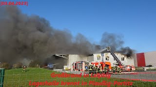 03042023 Großbrand in Leipzig Lagerhalle brennt in PlaußigPortitz [upl. by Arrec]