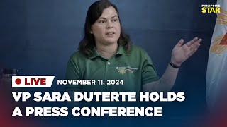 LIVESTREAM Vice President Sara Duterte holds a press conference on Monday [upl. by Blunt]