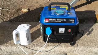 DBK PG950 Generator amp Kenwood 800 W Kettle [upl. by Ahseenak]