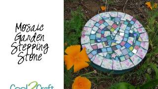 How to Make a Mosaic Stepping Stone by EcoHeidi Borchers [upl. by Elleirb]