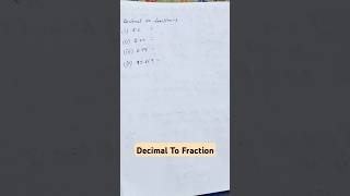 Decimal to Fractions fractions decimal decimaltofraction shorts trendingshorts trending 😁 [upl. by Putscher]