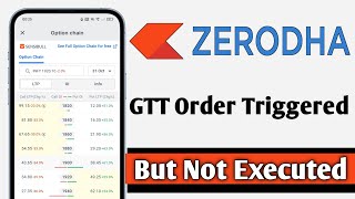 Zerodha Kite GTT Order Triggered But Not Executed FIXED [upl. by Enrika940]