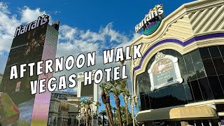 Harrahs Las Vegas Hotel amp Casino Afternoon Walkthrough Center Strip Resort [upl. by Amrak142]