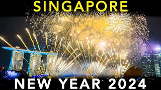 SINGAPORE Fireworks show  NEW YEAR 2024 [upl. by Anuaek]