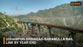 UdhampurSrinagarBaramulla rail link by year end  DD India [upl. by Adnohsel783]