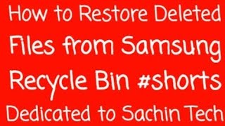 Samsung F62  Restore deleted files from recycle bin shorts SachinTech [upl. by Ardenia49]