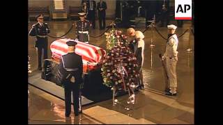 Dignitaries visit Reagan coffin in rotunda [upl. by Nevi]