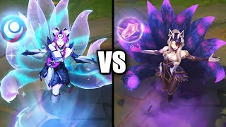 Snow Moon Ahri vs Coven Ahri Skins Comparison League of Legends [upl. by Haymes]