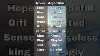 Adjectives from Nouns in English grammar shorts englishgrammar [upl. by Reisfield167]