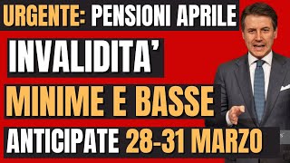 URGENTE PENSIONI MINIME INVALIDITA E SOCIALI ANTICIPI AUMENTI PENSIONI APRILE 2831 MARZO [upl. by Senalda]