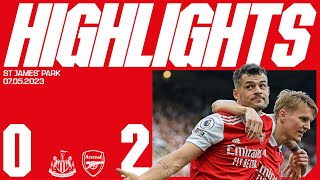 HIGHLIGHTS  Newcastle United v Arsenal 02  Odegaard Schar OG [upl. by Suivat583]