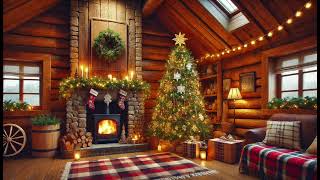 Cozy Christmas Cabin  Fireplace Ambience for a Warm Holiday Atmosphere [upl. by Semajwerdna]