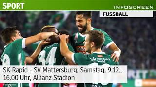 Spielankündigung SK Rapid  SV Mattersburg [upl. by Einaoj]