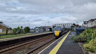 GWR Class 800 Passes Through Pembrey and Burry Port Station On 7924 [upl. by Thorn]